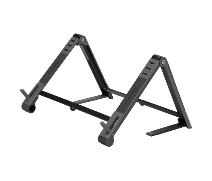 Promate ELEVATE Aluminum Multi-Angle Foldable Laptop Stand - Black - Zoom Image 1