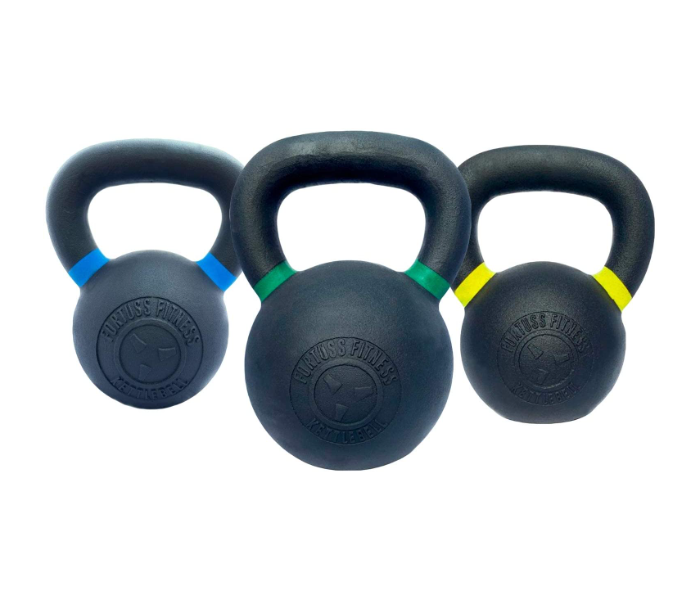 Fortuss Cast Iron Kettlebell Set 3 pcs 12, 16, 24 KG Home Gym Workout Equipment - Zoom Image 2