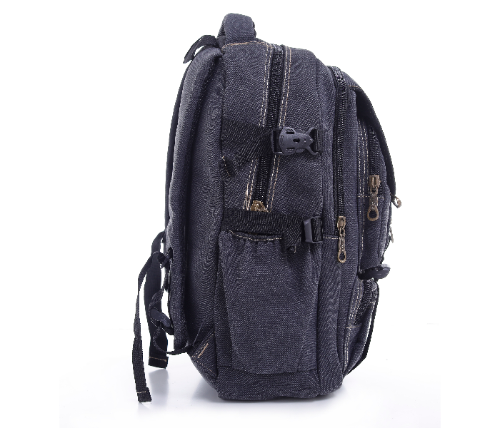 Para John PJBP6532A18-B 18 inch Canvas Leather Backpack - Black - Zoom Image 4