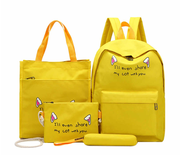 4 Pieces Rozid Elle Casual Backpack for Women - Yellow - Zoom Image