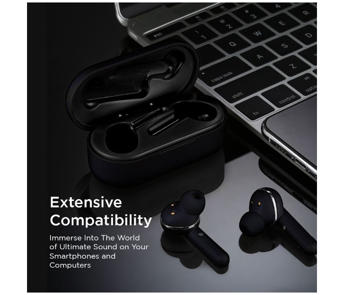 Lenovo HT28 Bluetooth 5.0 Hands-Free True Wireless Stereo In-Ear Earphones with Deep Bass and Noise cancellation For Calling and Listening Music -Black - Zoom Image 4