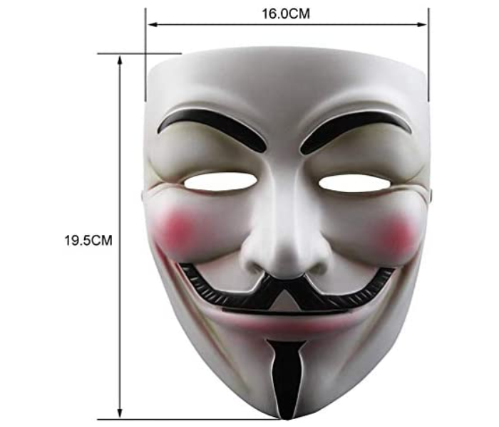 V for Vendetta Mask for Halloween Masquerade Party Face - Zoom Image 2