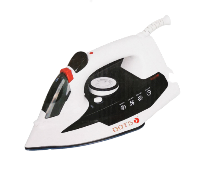 Dots SN-B2570 2400W Steam Iron Box with Ceramic Sole Plate - White and Black - Zoom Image