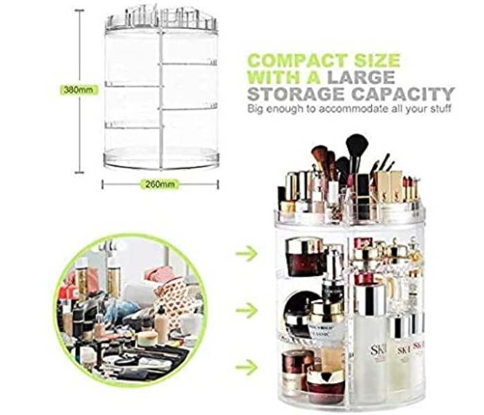 360 Degree Rotating Adjustable Cosmetic Storage Makeup Organizer with 8 Layers Capacity - Zoom Image 2