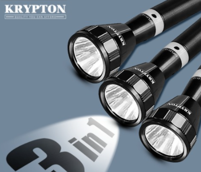 Krypton KNFL5119 3 in 1 Rechargeable LED Flash Light - Black - Zoom Image