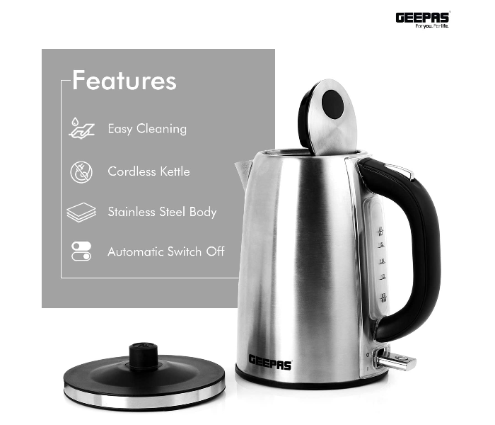 Geepas GK38020UK Stainless Steel Kettle - Silver - Zoom Image 2