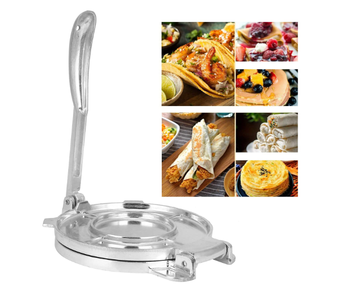 Pre-seasoned Aluminium Alloy Dough Press 22x16x8cm Tortilla Maker- Silver - Zoom Image 5