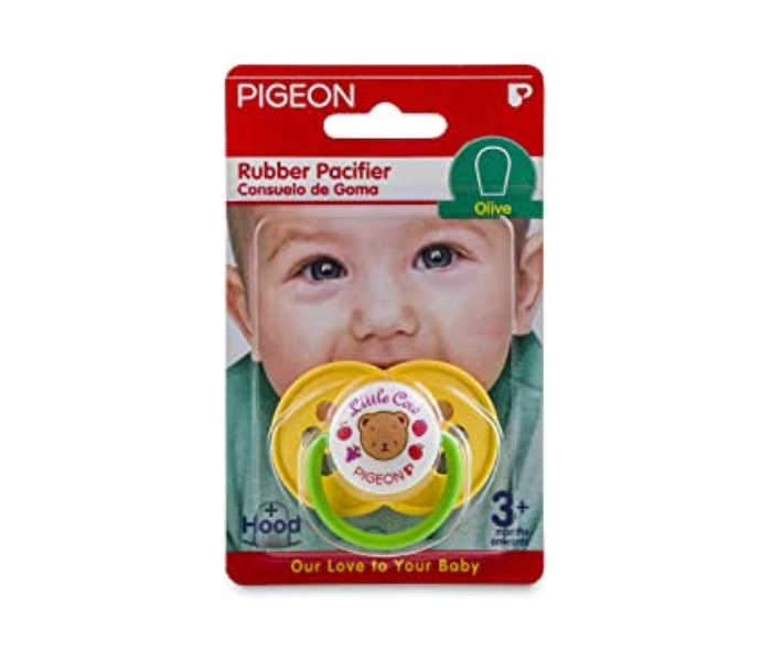 Pigeon Rubber Pacifier Olive - Yellow - Zoom Image 1