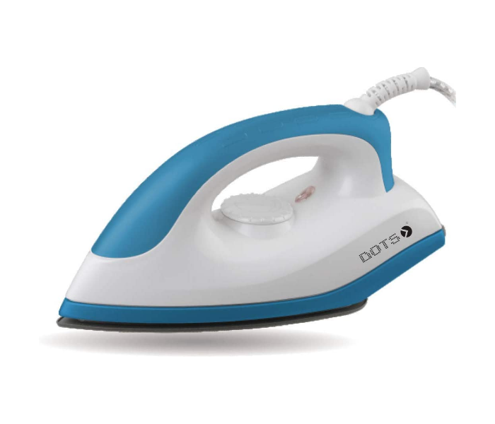 Dots SN-261B 1430W Dry Iron Box with High Quality Non Stick Sole Plate - White and Blue - Zoom Image