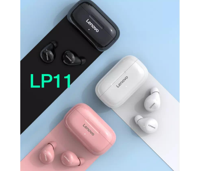 Lenovo LP11 TWS Earphones Wireless bluetooth V5.0 Headphones Stereo Noise Reduction 300mAh In-Ear Sports Earbuds with Charging Case - Pink - Zoom Image 2