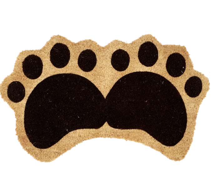 Designed 45cmx75cmx15mm Paws Shape Floor Mat - Brown - Zoom Image