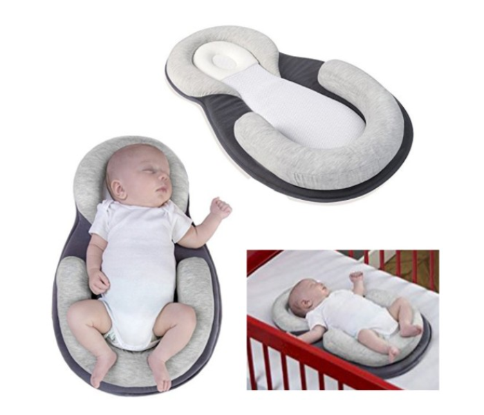 Ultra-Soft Breathable Newborn Portable Nursing Baby Lounger - Grey - Zoom Image 2