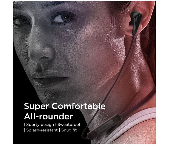 Lenovo HE01 Wireless Stereo Bluetooth 5.0 Sports Running Neckband In-Ear Earphone with Magnetic Buds and 6-Hour Battery Life - Black - Zoom Image 3