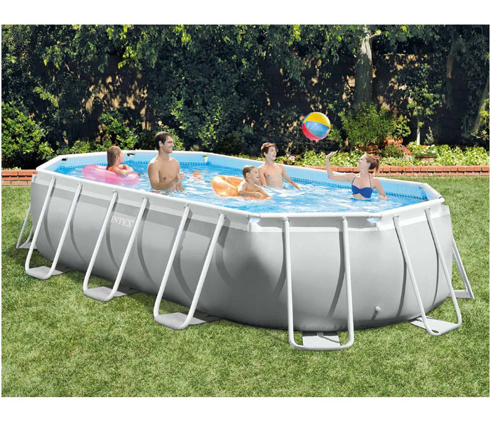 Intex 26798 Prism Frame Oval Swimming Pool 503x274x122cm Swimming Pool Complete Set with Ladder and Pump COVER AND GROUND CLOTH  - Zoom Image 1