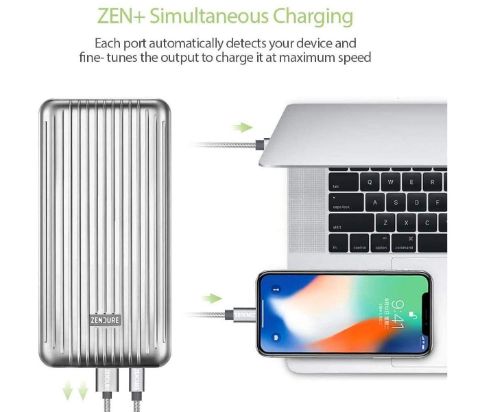 Zendure ZDA6PD 20100 mAh Power Bank QC 3.0 - Sliver - Zoom Image 4