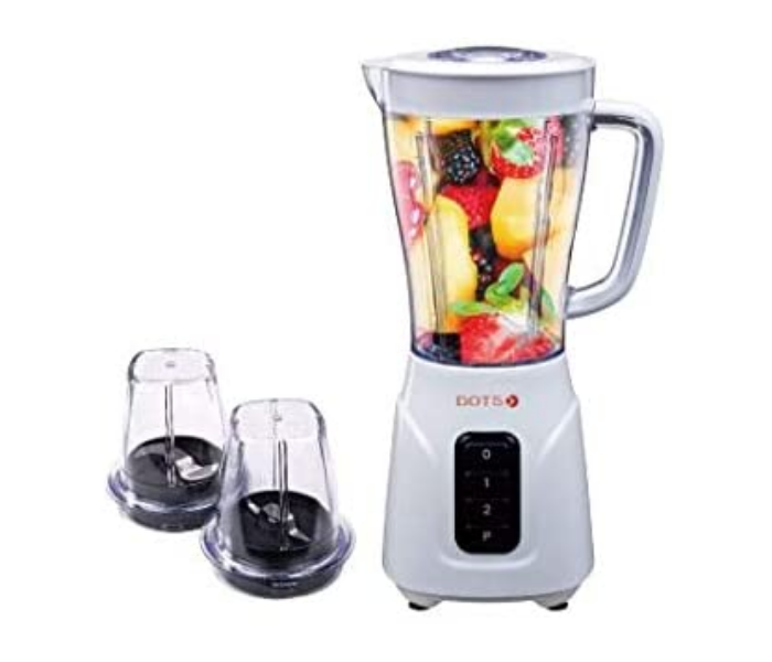 Dots BLD-6005 1.5 Liter 500W Blender With Plastic Jar 1 Piece Of Grinder And 1 Piece Of Chopper Cup - White - Zoom Image