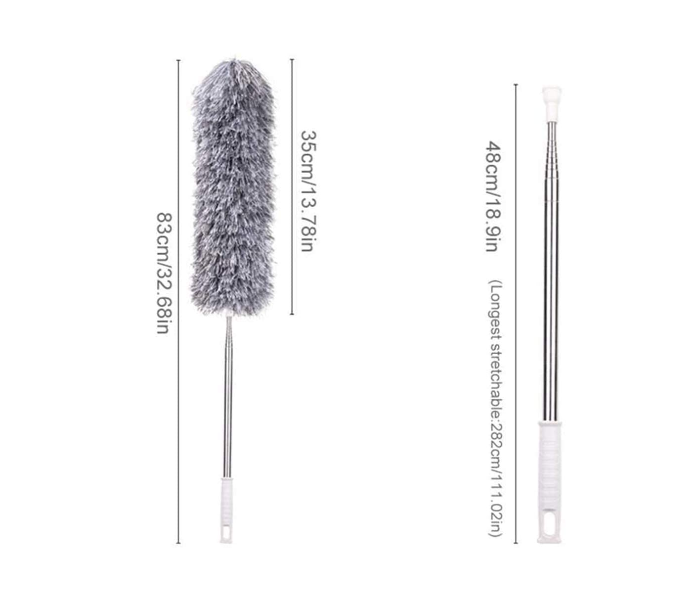 Generic Stretch Extendable Microfiber Adjustable Feather Duster with Extension Pole - Grey - Zoom Image 4