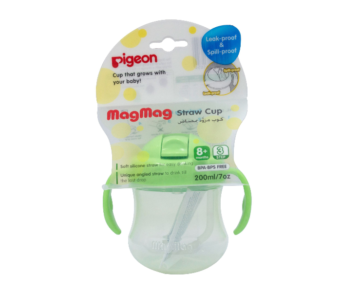 Pigeon Mag Mag Straw Cup with Handle - Green - Zoom Image 2