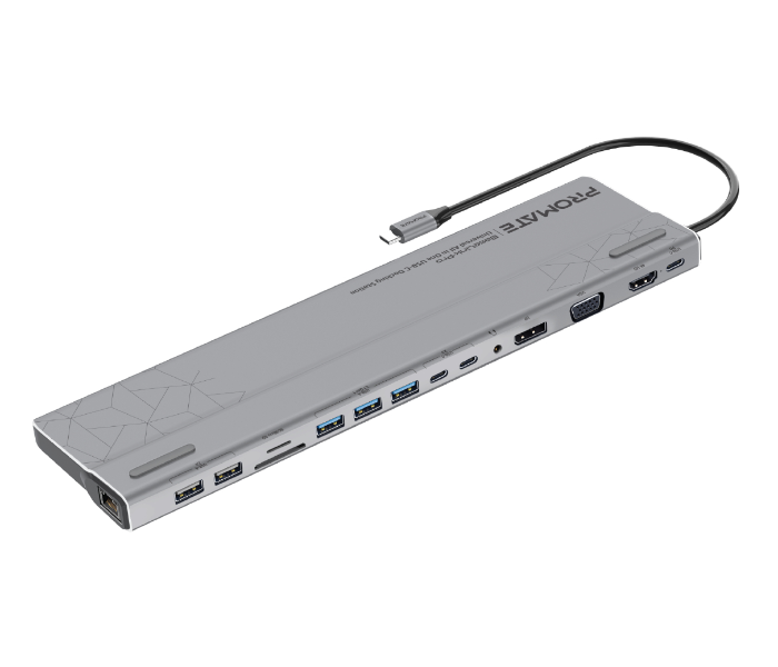 Promate BASELINK-PRO USB-C Hub to 87W Power Delivery - Grey - Zoom Image 1