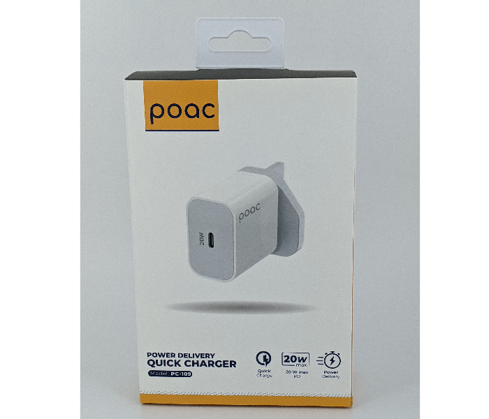 Poac PC-109 20W Charging Adaptor - White - Zoom Image 1