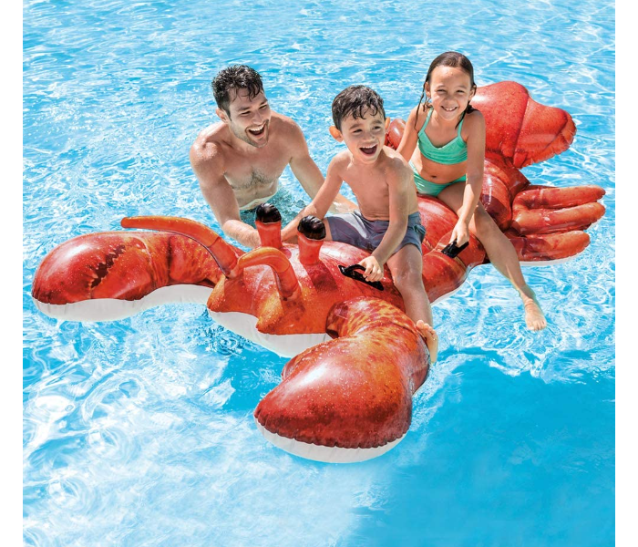 Intex 57533 Inflatable 2.13m x 1.37m Lobster Ride-On Swimming Pools - Red - Zoom Image 1