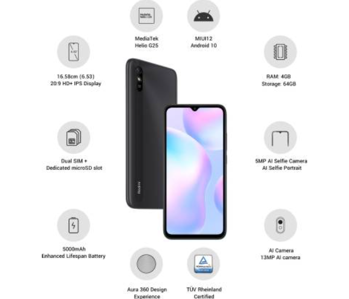 Xiaomi REDMI 9I 4GB RAM 128GB Storage- Midnight Black - Zoom Image 5