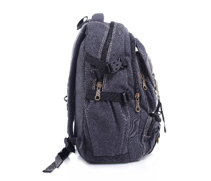 Para John PJBP6533A20-B 20 inch Canvas Leather Backpack - Black - Zoom Image 4