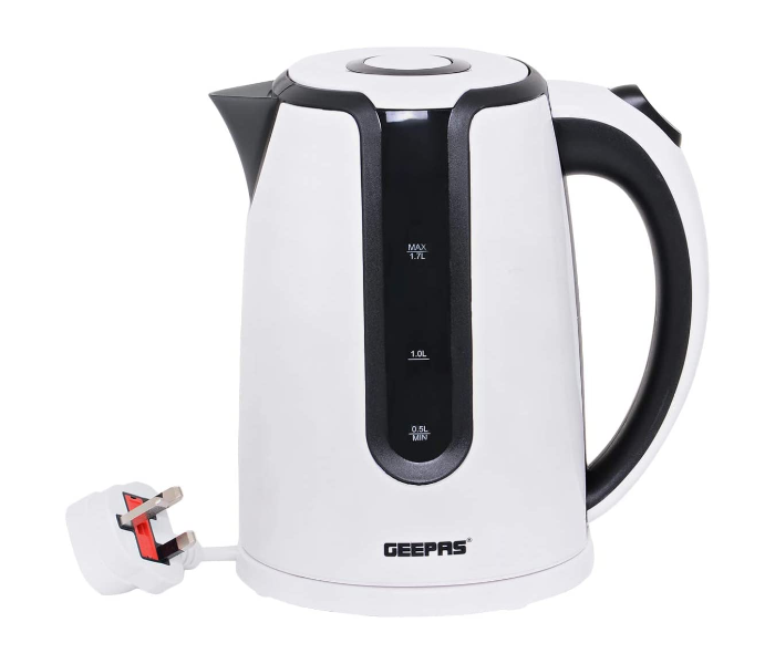 Geepas GK5470 1.7 Litre Double Layer Electric Kettle - White and Black - Zoom Image 1