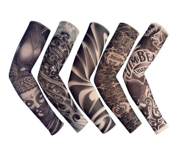 Arm Sleeves UV Protection Cooling Long Arm Cover Fast Dry For Cycling Random Tattoo Design - 1 Pair - Zoom Image 1