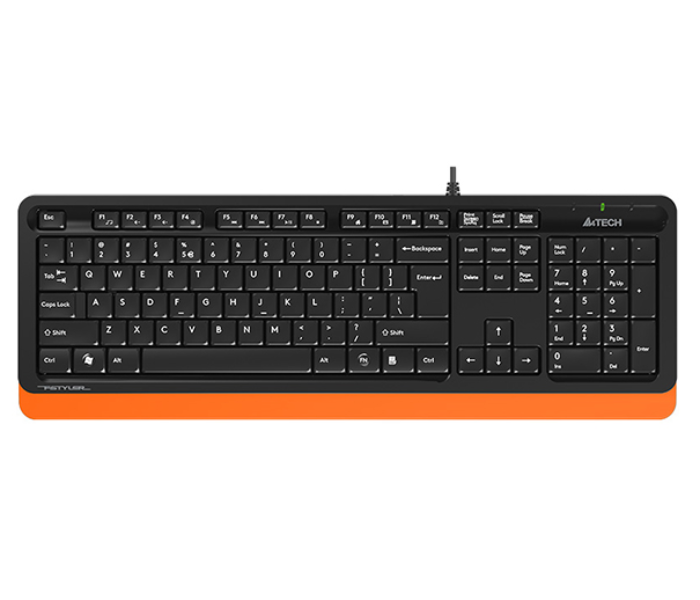 A4TECH FK10 ORANGE Fstyler Sleek Multimedia Comfort Keyboard - Black - Zoom Image 1