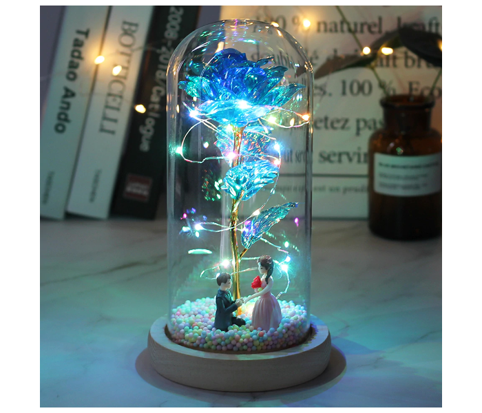 Eternal Rose of the Gold Foil LED with fairy Dome fairy Lights For Functional Gift -Blue - Zoom Image 4