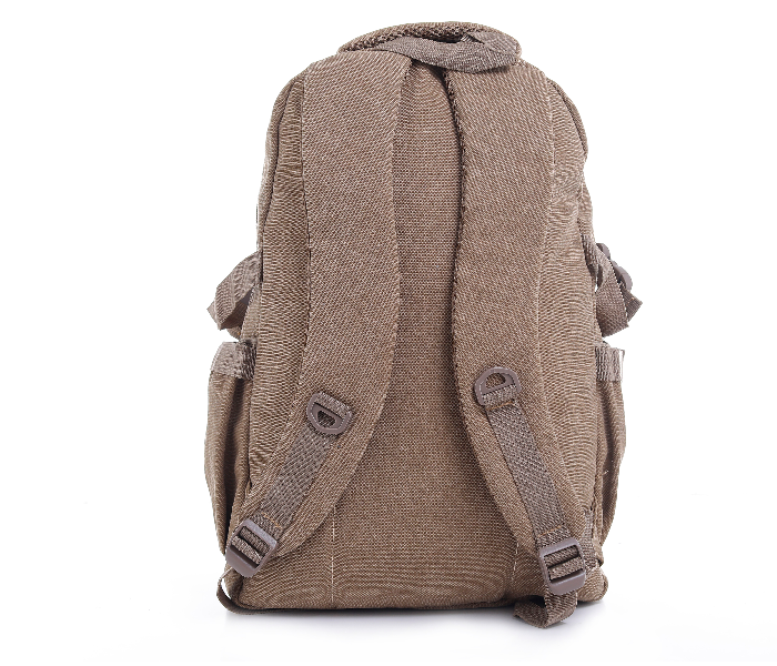 Para John PJBP6533A20-K 20 inch Canvas Leather Backpack - Khaki - Zoom Image 3