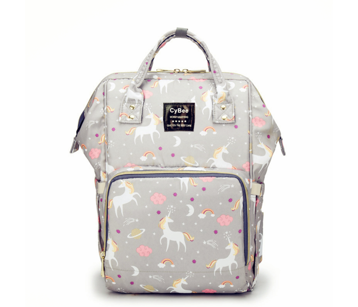 KidLe 8806 Unicorn Printed Multifunctional Large Capacity Mother And Baby Bag - Grey - Zoom Image 1