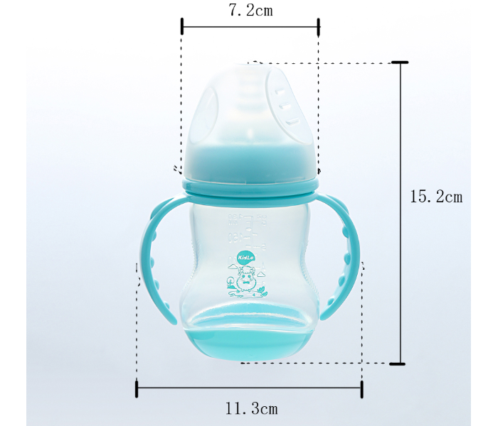 KidLe CJM0007 180ml Wide Mouth PP Feeding Bottle - Light Blue - Zoom Image 2