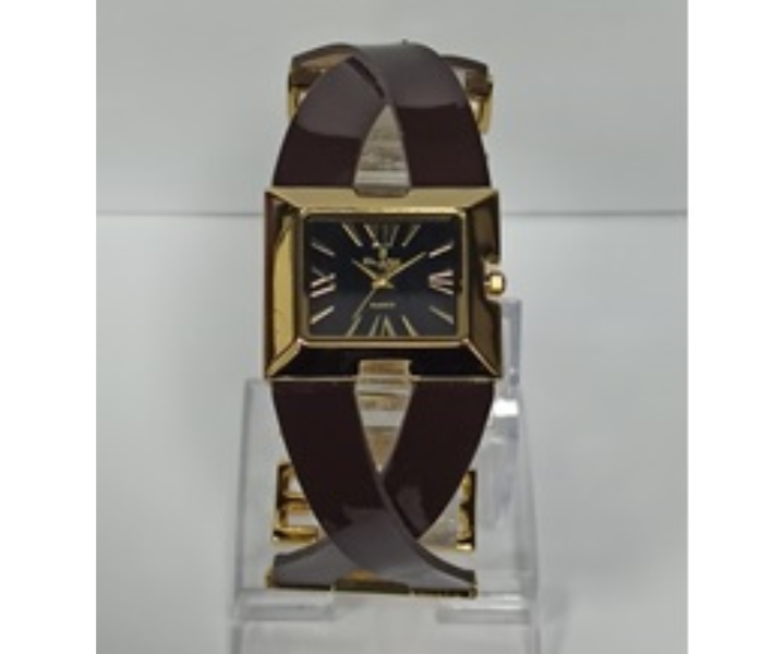 Clark Ford CW81018L Tempt Leather Analog Watch - Brown and Gold - Zoom Image