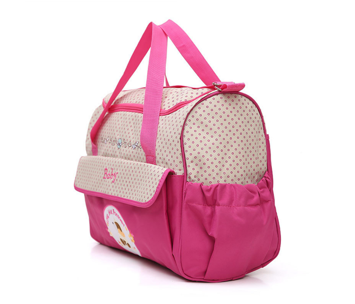 Kidle 8804T Set of 5 Piece Baby Diaper Bag - Pink - Zoom Image 2