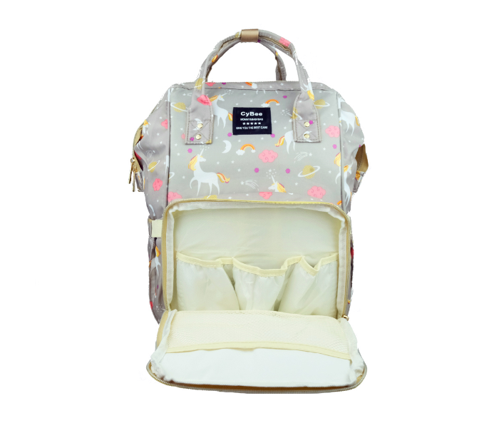 KidLe 8806 Unicorn Printed Multifunctional Large Capacity Mother And Baby Bag - Grey - Zoom Image 4