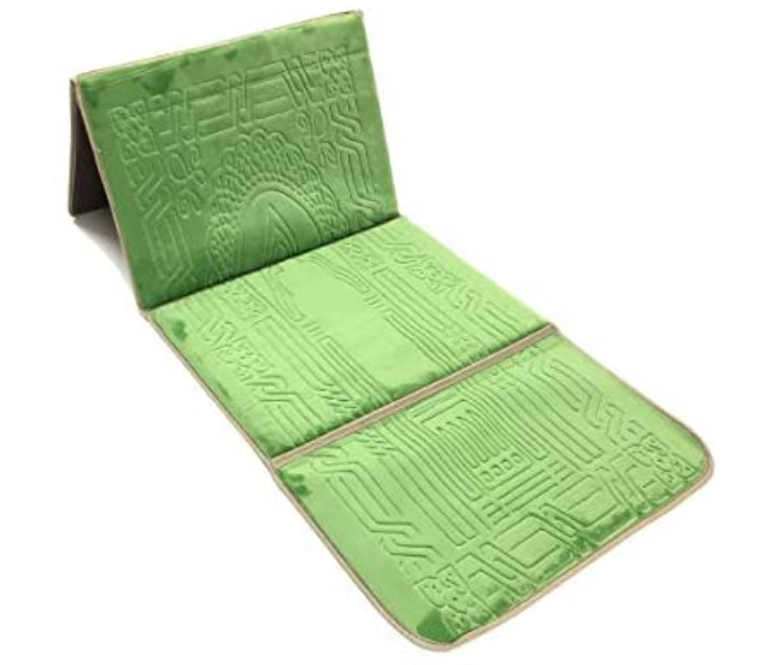 Foldable and Sitting Back Support Prayer Mat- Green - Zoom Image