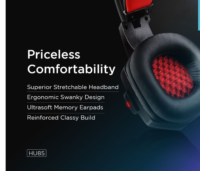 Lenovo HU 85 Over-Ear Stereo Gaming Headset with Microphone, Soft Memory Earmuffs for PC, PS4, Laptop, Mac, Nintendo, Xbox -Black - Zoom Image 5