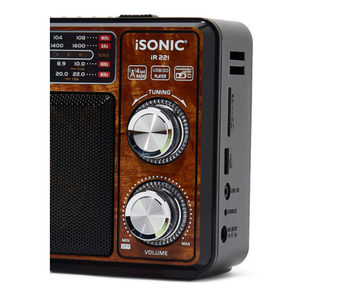 iSonic IR 221 Rechargeable Radio with Mp3 Player - Black - Zoom Image 4