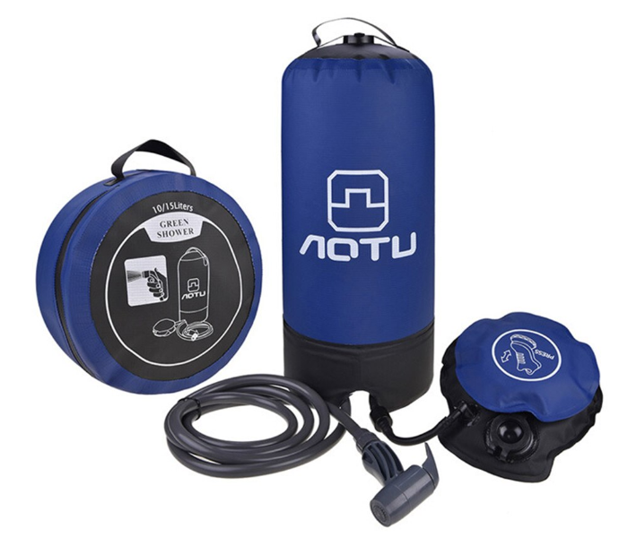 Notu Portable 11 Liter PVC Outdoor Pressure Shower Water Bag Camping Shower Set – Blue   - Zoom Image 4