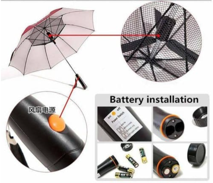 Jongo Multi Purpose Umbrella with Fan and Water Spray - Zoom Image 2