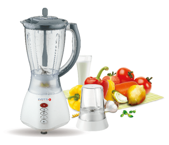 Dots BLD-212  1.5 Liter 350W Blender with Plastic Jar and Grinder - White - Zoom Image