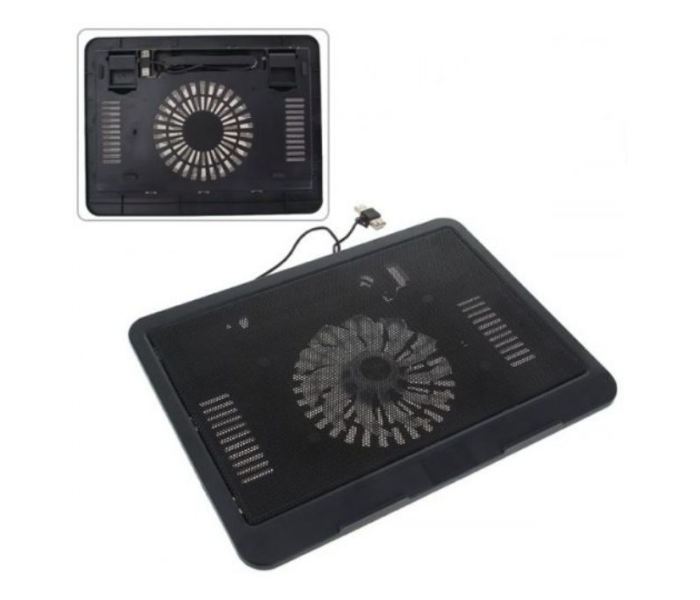 Laptop 360X280X3mm Cooler Cooling Pad With LED - Black - Zoom Image 1