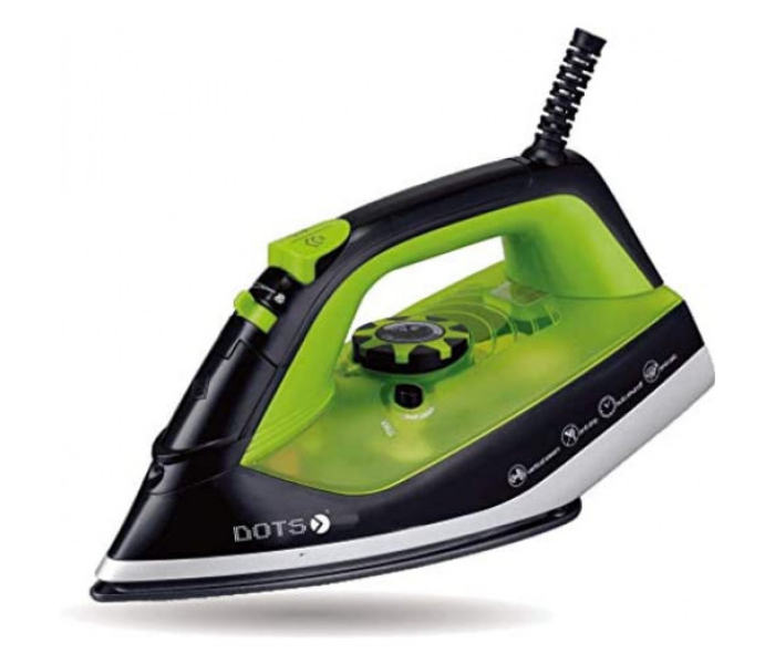 Dots SN-2397 2220W Steam Iron Box High Quality Non Stick Sole Plate - Black and Green - Zoom Image