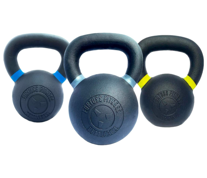 Fortuss Cast Iron Kettlebell Set 3 pcs 12, 16, 20 KG Home Gym Workout Equipment - Zoom Image 2