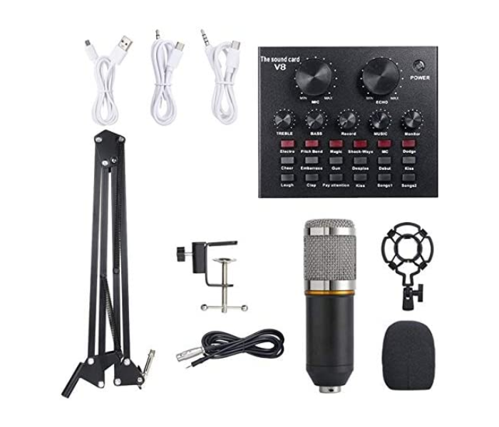 Condenser Microphone with Live Sound Card Suspension Microphone Kit - Zoom Image 1