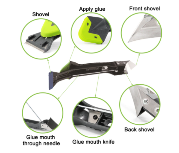 5 In 1 Silicone Remover Sealant Smooth Scraper with Seam Tape Plastic Hand Tool - Zoom Image 2