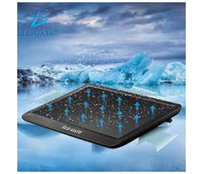 Laptop 360X280X3mm Cooler Cooling Pad With LED - Black - Zoom Image 2