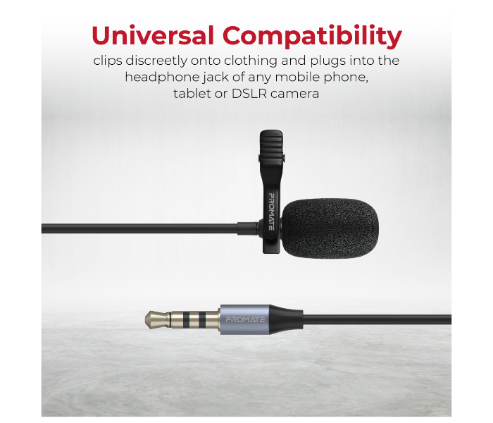 Promate CLIPMIC-AUX Lavalier Microphone with HD Sound - Zoom Image 3